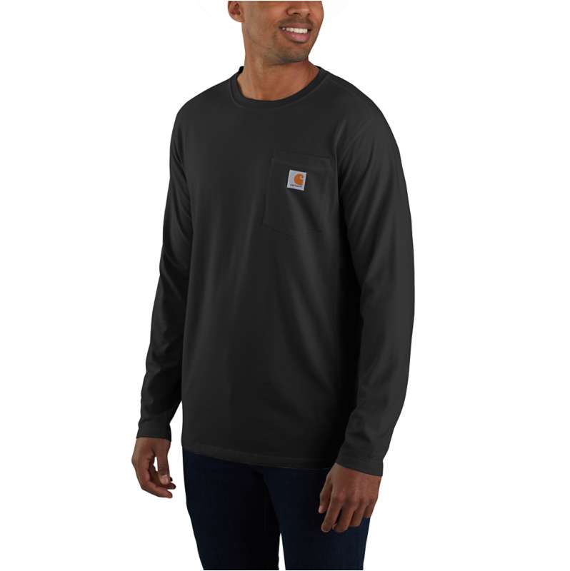 Carhartt  Black Longsleeve T-Shirt Carhartt Force™ mit Relaxed Fit
