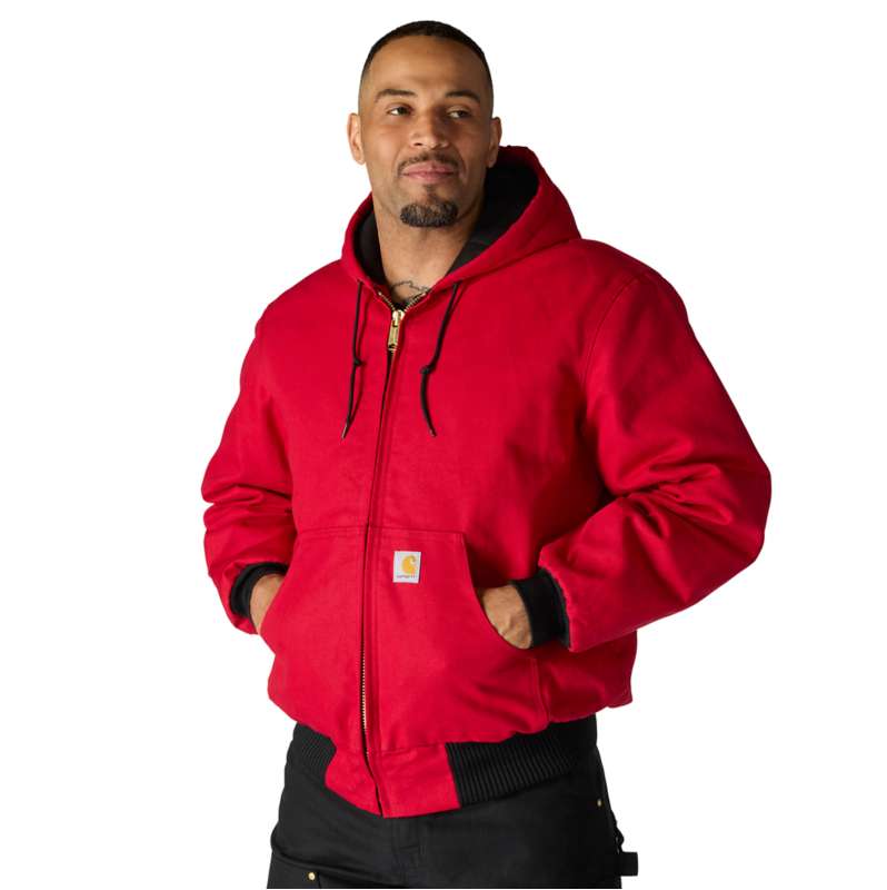 Carhartt  Industry Red Veste en coutil ferme Active Jac Iconic J140