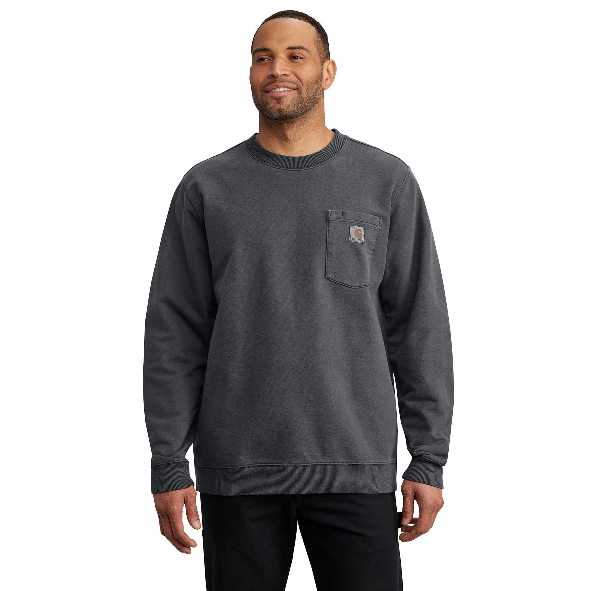 Carhartt Heren Sweatshirt - relaxed fit midweight garment dye french terry crewneck pocket sweatshirt - Grijs - XL