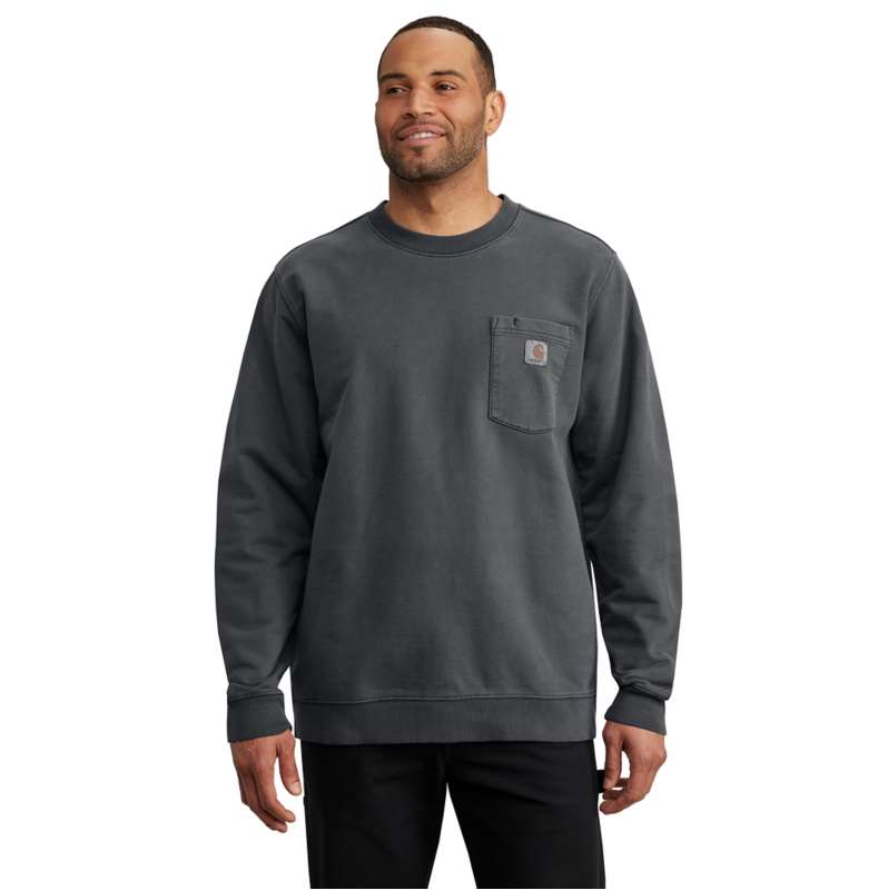 Carhartt  Shadow Relaxed Fit Midweight Garment Dye French Terry Crewneck Pocket Sweatshirt