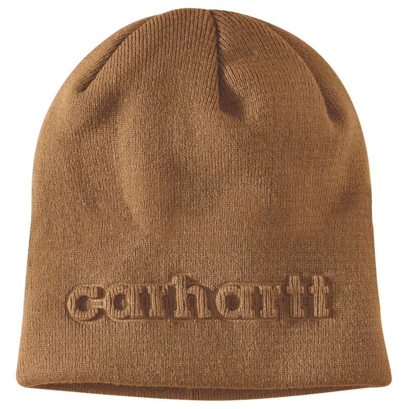 Carhartt  Carhartt Brown Knit Embossed Beanie