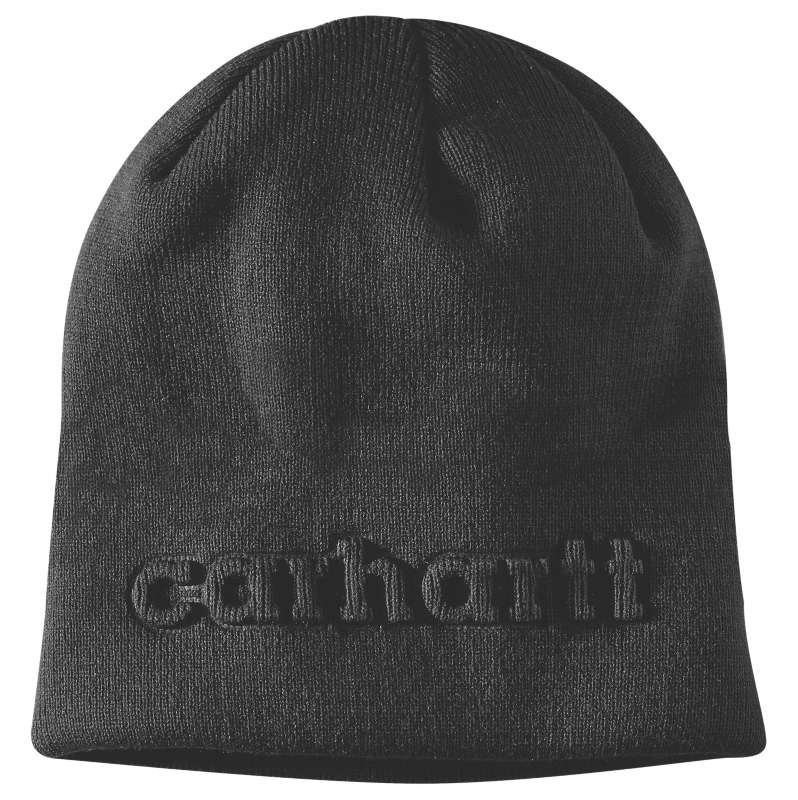 Carhartt  Black Beanie mit Prägung