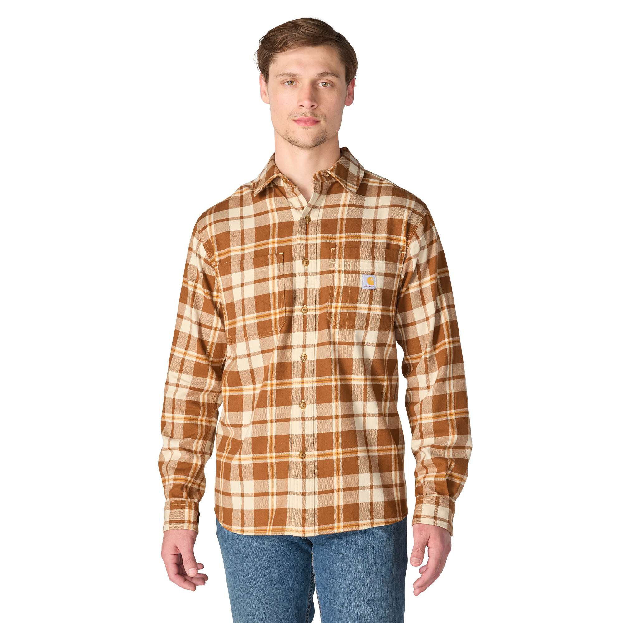 Additional thumbnail 1 of Chemise à carreaux à manches longues décontractée en flanelle mi-épaisse Rugged Flex™