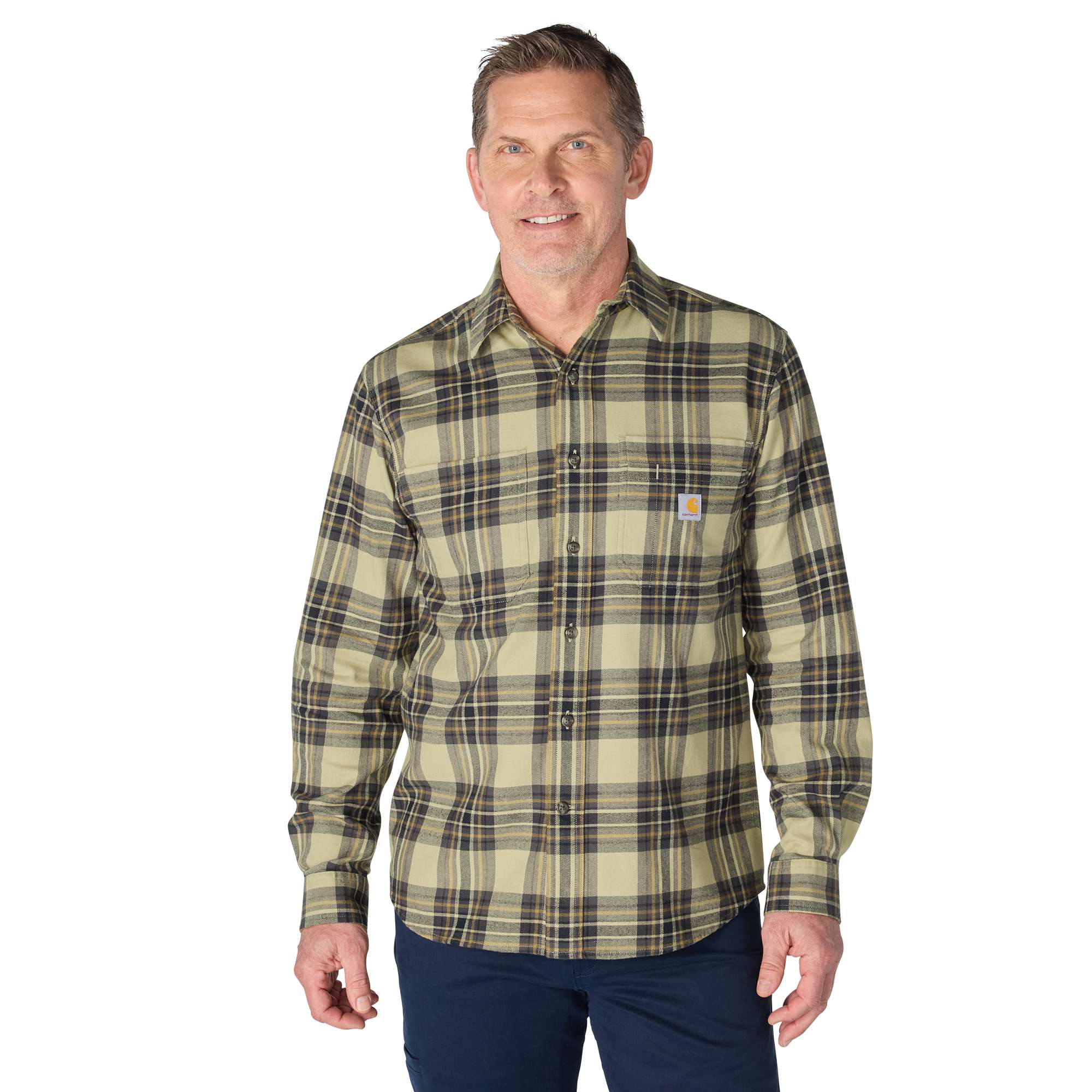 Carhartt Chemise à carreaux à manches longues décontractée en flanelle mi-épaisse Rugged Flex™