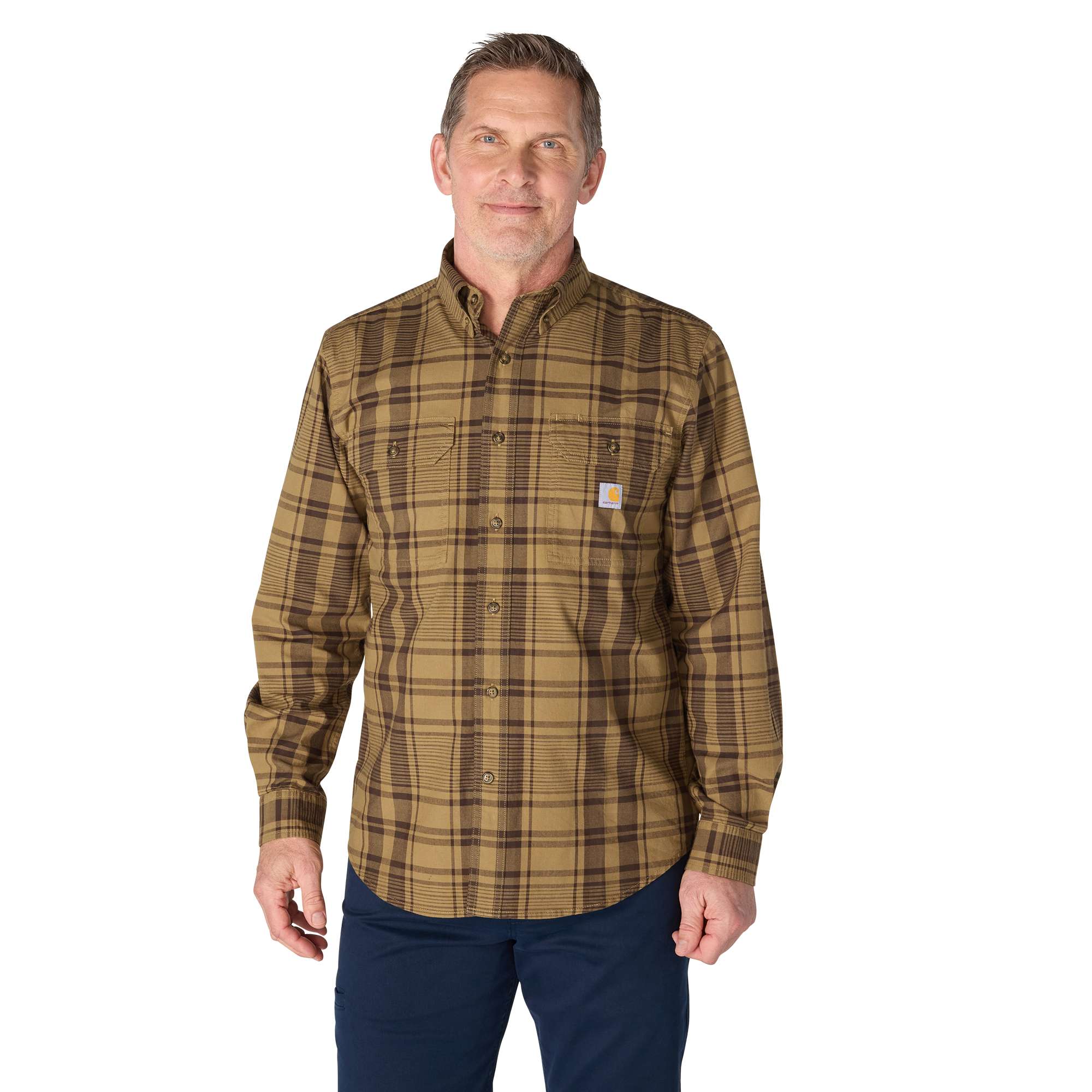 Carhartt Camisa de manga larga Fort de cuadros y corte ancho