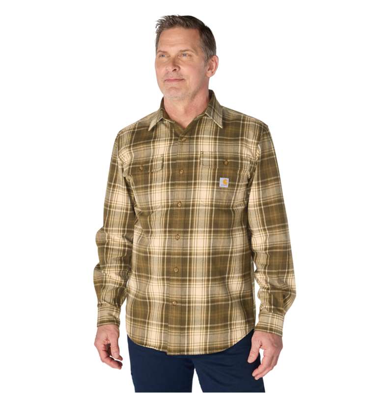 Carhartt  Burnished Logs Loose Fit Heavyweight Flannel Long-Sleeve Plaid Shirt