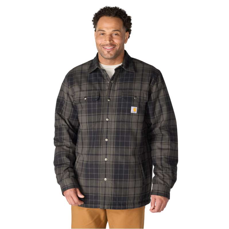 Carhartt  Navy/Shadow Relaxed Fit Flannel Sherpa-Lined Shirt Jac