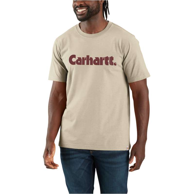 Carhartt  Oat Milk Relaxed Fit Lightweight Short-Sleeve Logo Graphic T-Shirt
