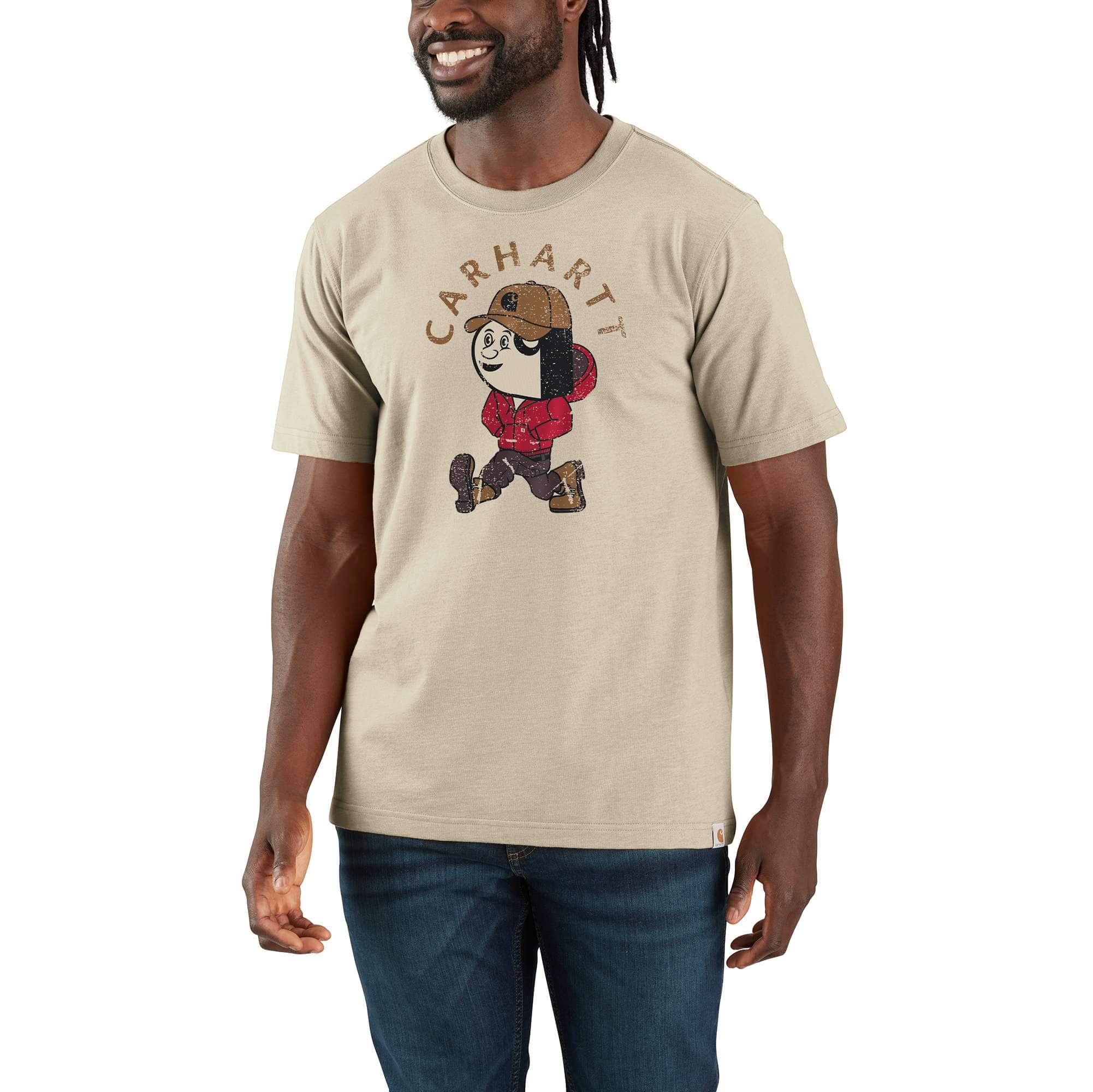 Carhartt Herren Jacke - relaxed fit lightweight short-sleeve active jac graphic t-shirt - Beige - S