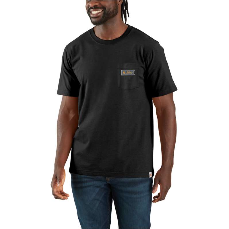 Carhartt  Black Relaxed Fit Lightweight Short-Sleeve Pocket Script Graphic T-Shirt