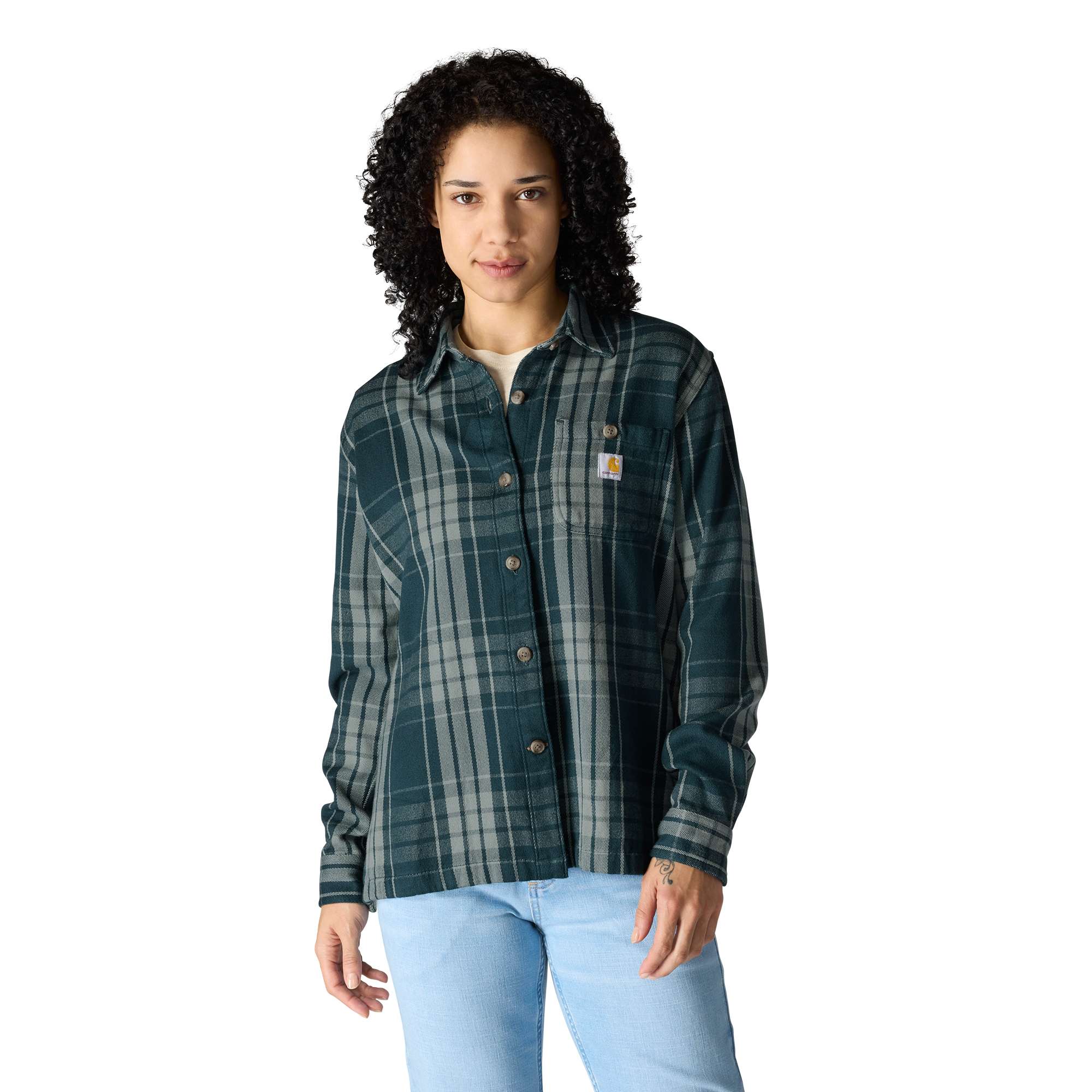 TENCEL™ Fiber Series Loose Fit Twill Plaid Shirt