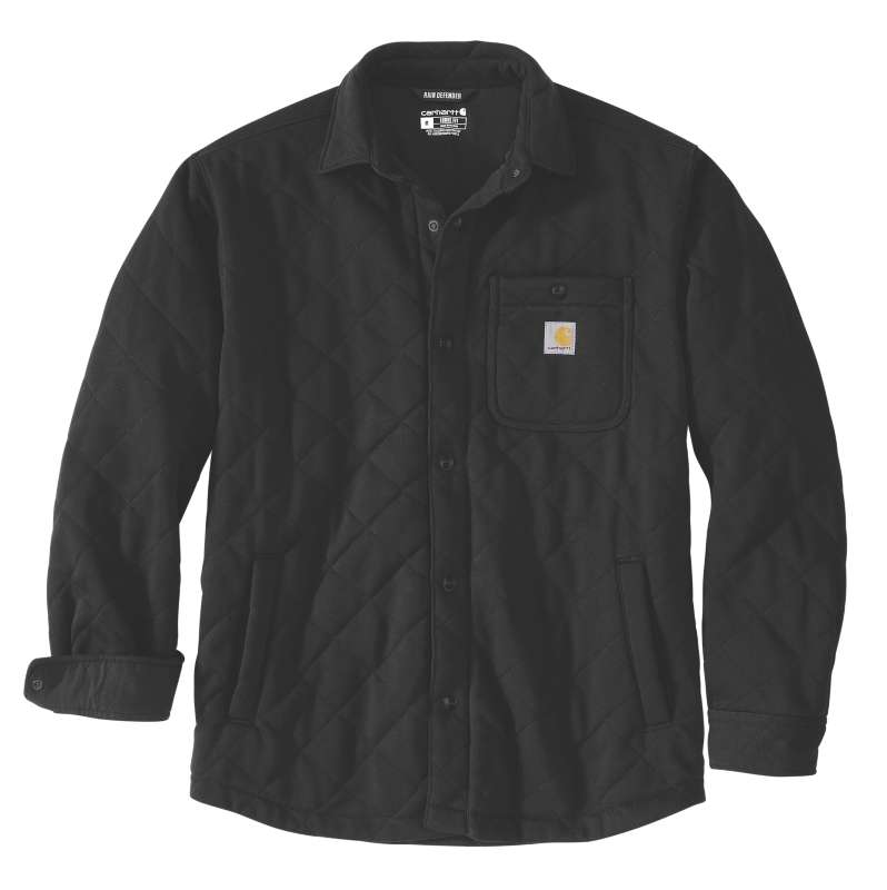 Carhartt  Black Rain Defender™ Loose Fit Heavyweight Quilted Snap Front Shirt Jac
