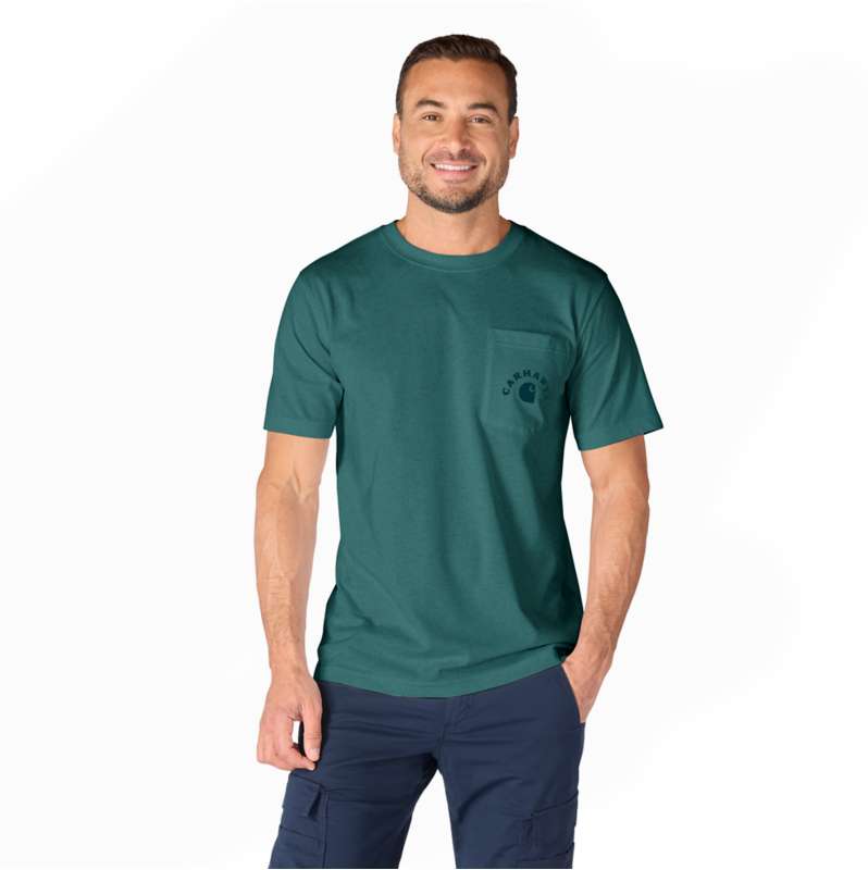 Carhartt  Transformative Teal Irvine-Arbeits-T-Shirt mit Relaxed Fit