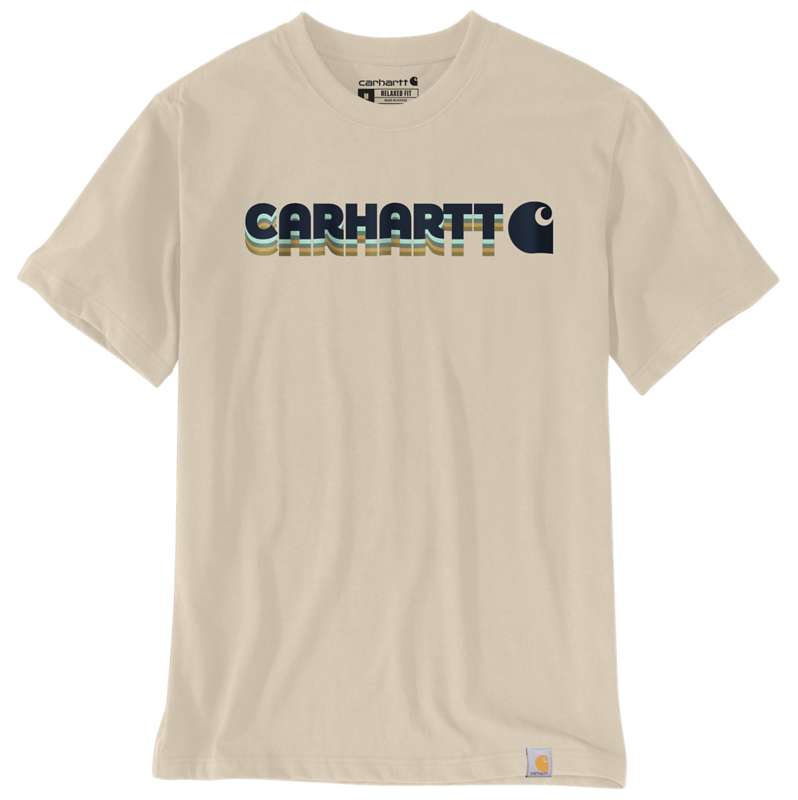 Carhartt  Oat Milk Irvine Relaxed Layered Logo T-Shirt