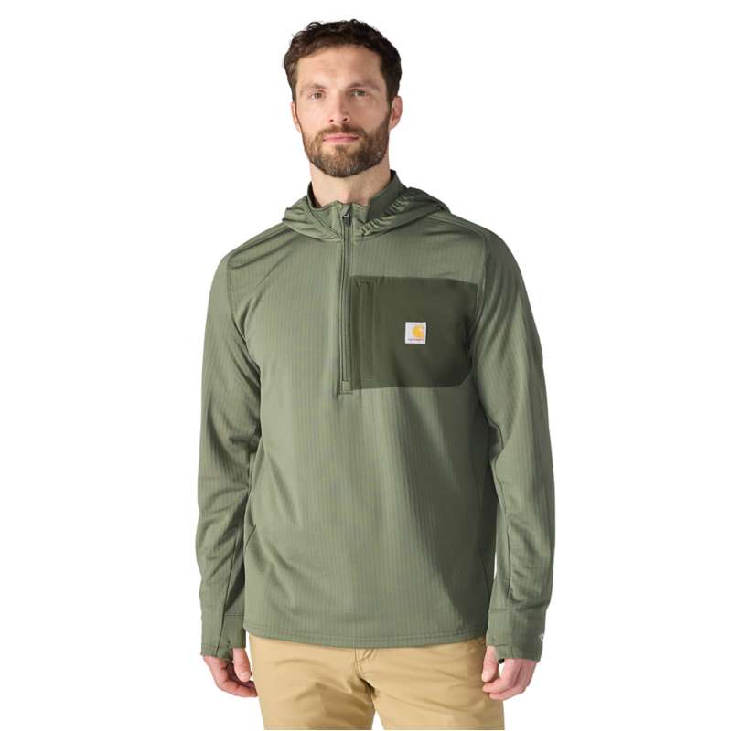 Carhartt  Dusty Olive Carhartt Force™ Ironwood Relaxed 1/2-Zip Hoodie