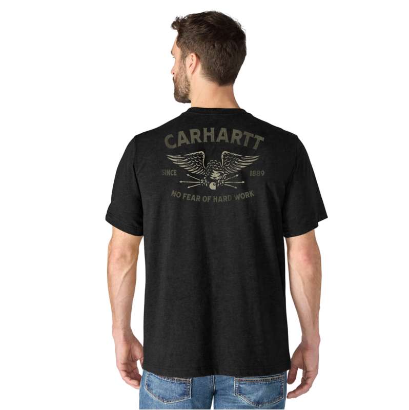 Carhartt  Black T-shirt décontracté Irvine Hard Work Eagle