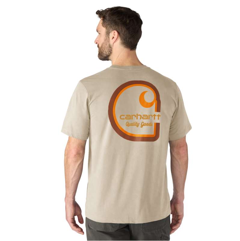 Carhartt  Oat Milk T-shirt décontracté multicolore à logo C Irvine