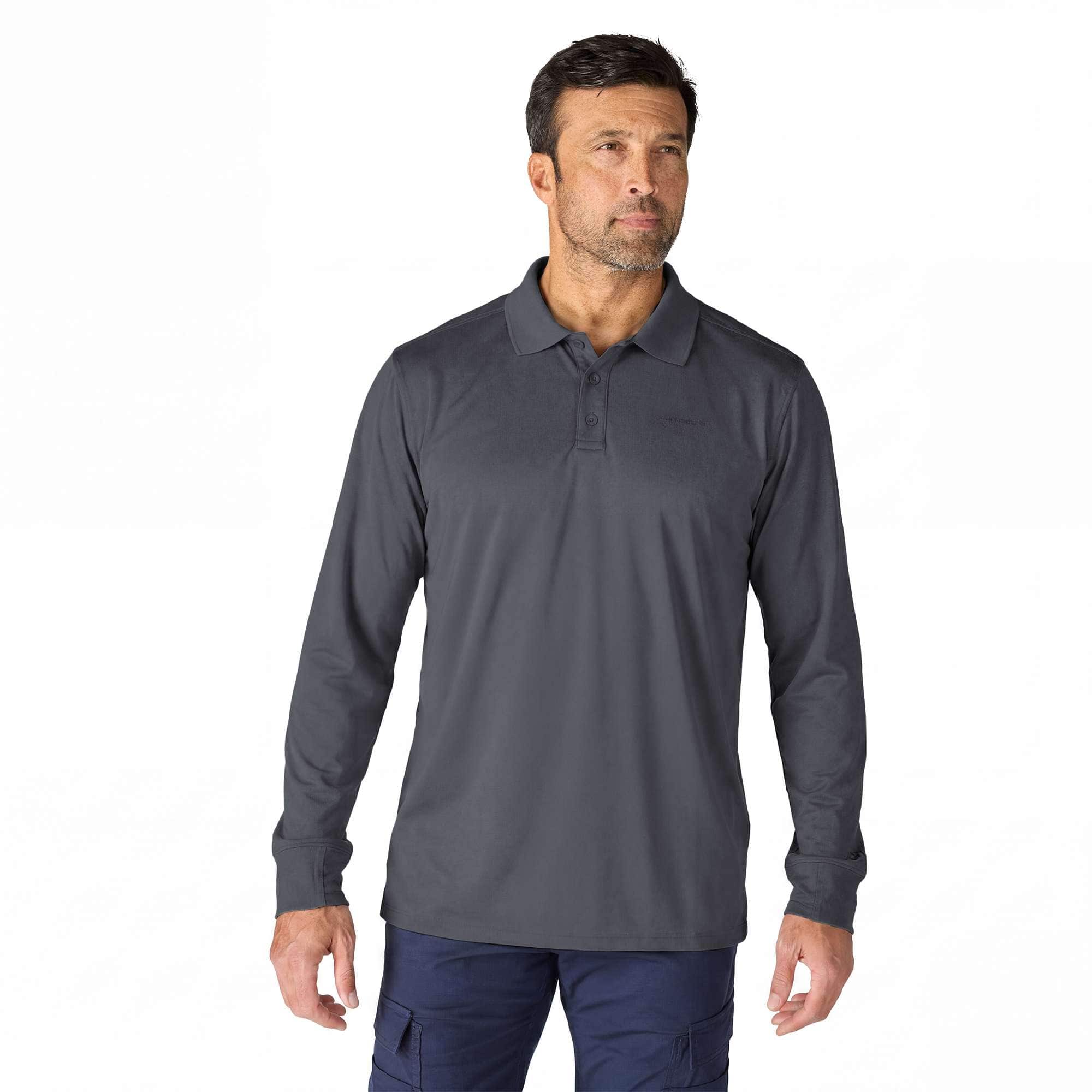 Carhartt Carhartt Force Sun Defender™ polo met lange mouwen, relaxte pasvorm en logo