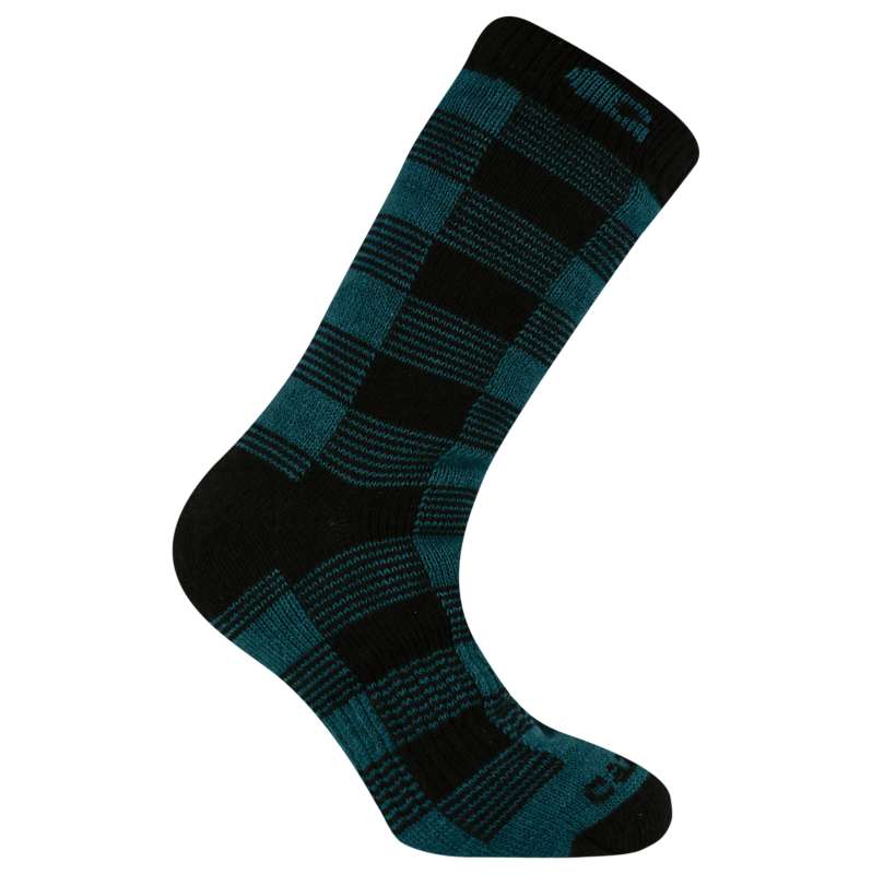 Carhartt  Green Thermal Plaid Crew Sock