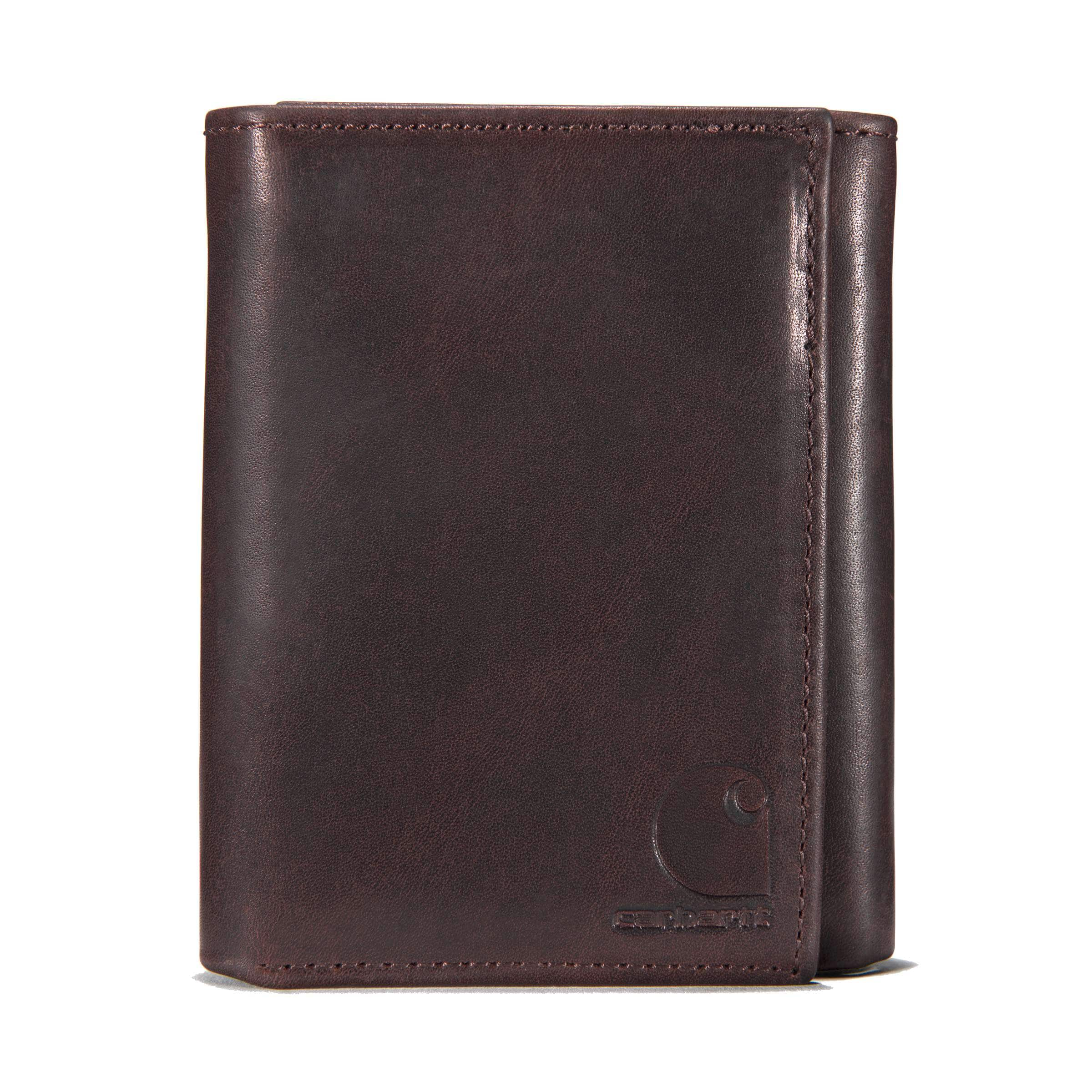 Leather trifold clearance wallet