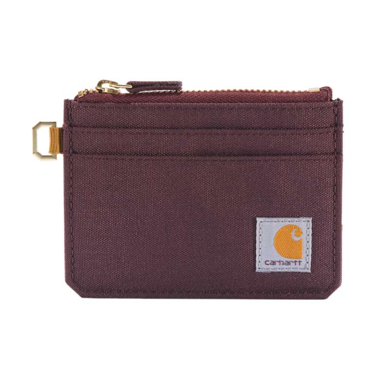 Carhartt  Deep Wine Nylon Duck Zippered Card Keeper Wallet