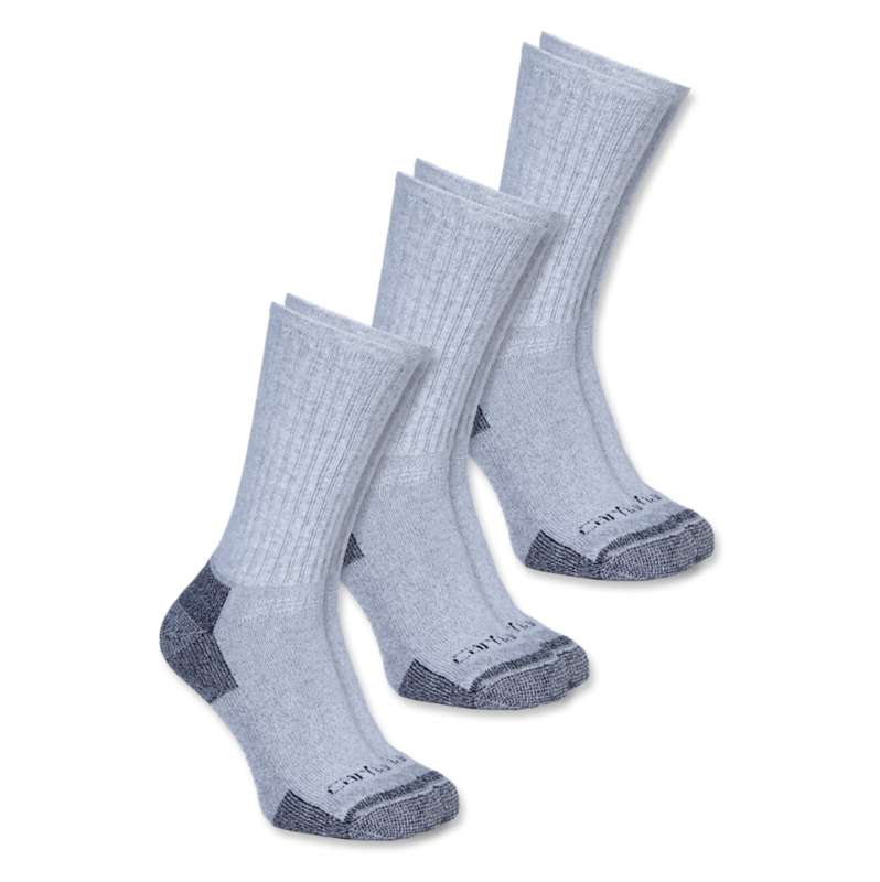 Carhartt  Gray All-Season Cotton Rich Sock 3 Pairs