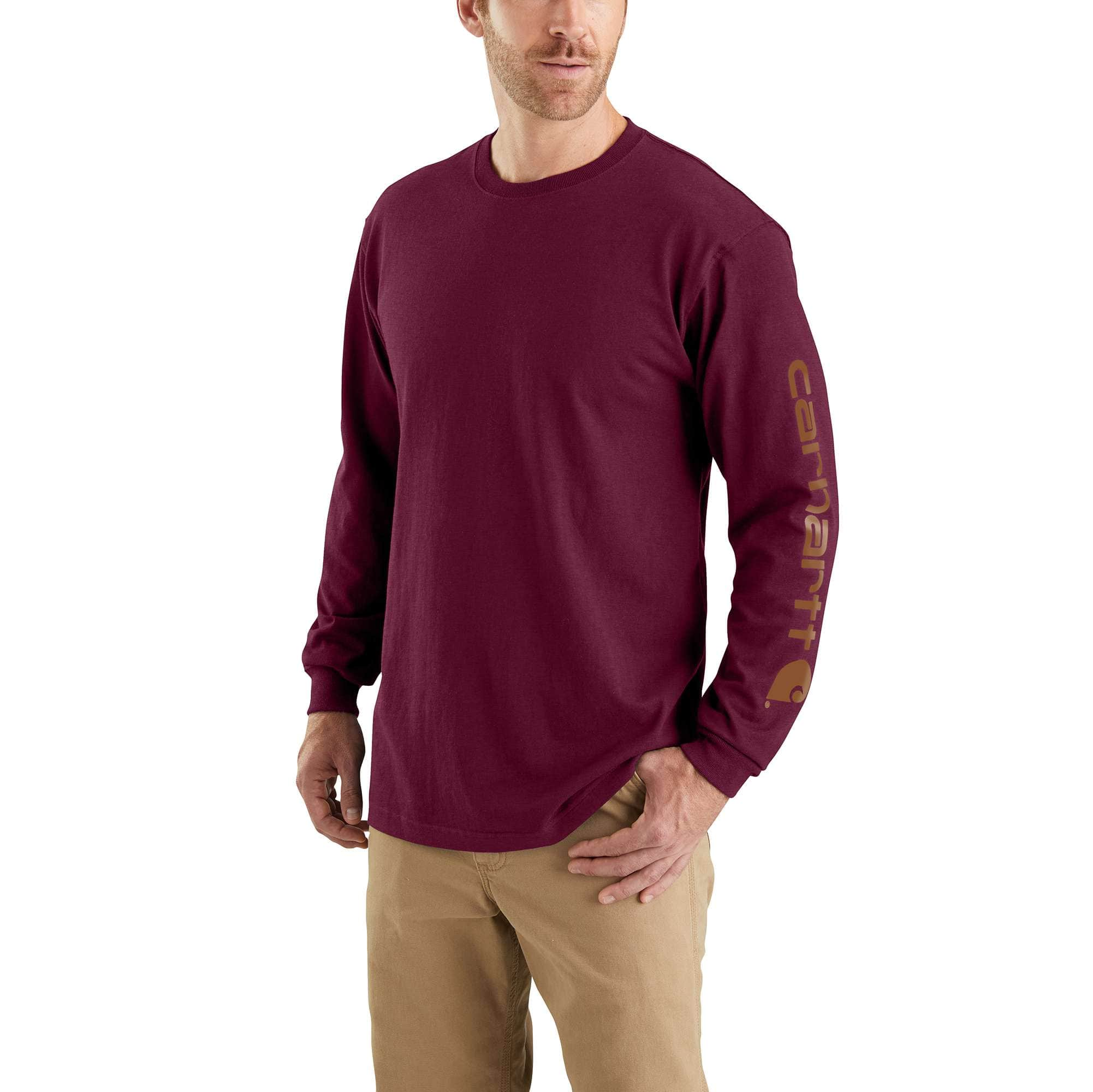 RELAXED FIT HEAVYWEIGHT LONG-SLEEVE LOGO SLEEVE GRAPHIC T-SHIRT | Carhartt®