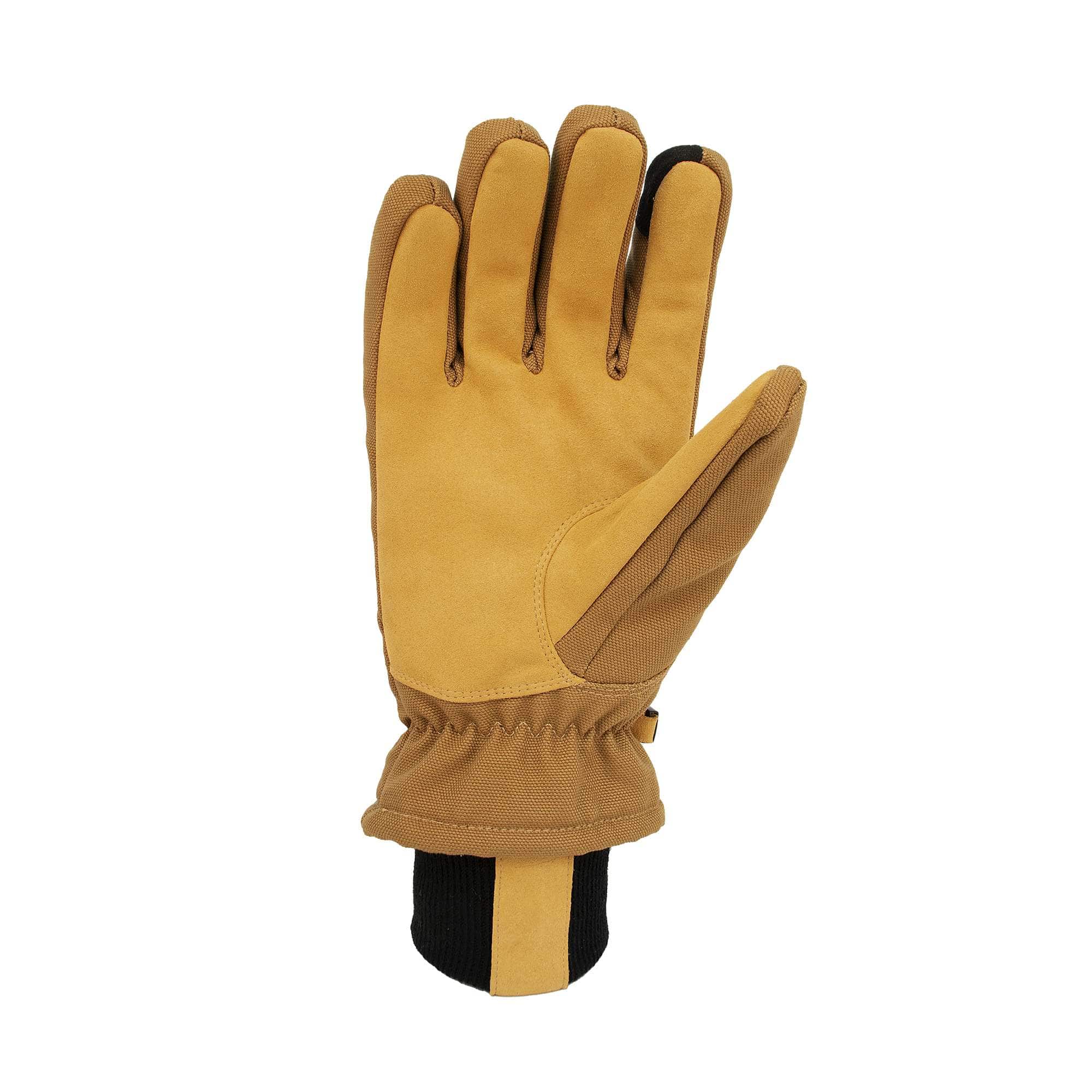 Additional thumbnail 3 of Gevoerde handschoenen voor touchscreens van duck-materiaal en kunstleer met gebreide manchetten