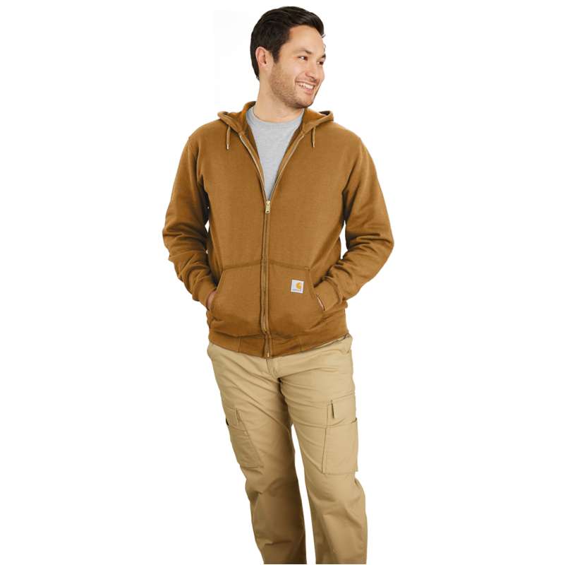Carhartt  Carhartt Brown Marquette-Zip-Hoodie mit durchgehendem Reißverschluss