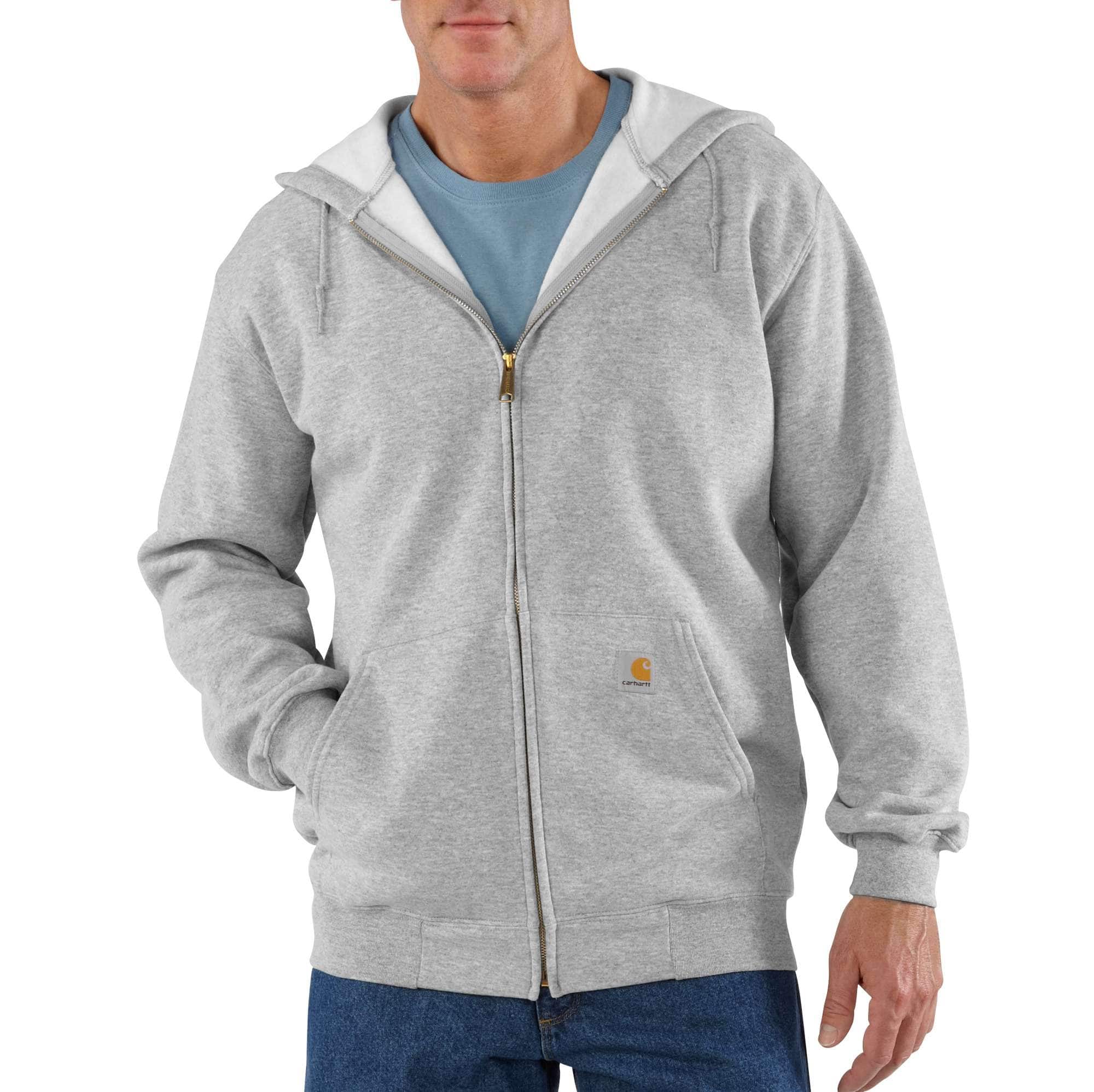 L Carhartt Mens Midweight Sweatshirt Hooded Sweater Original Fit Light Grey 