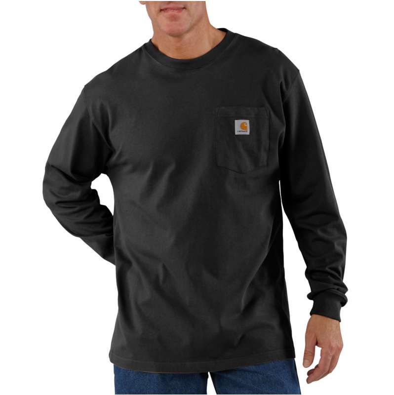 Carhartt  Black Loose Fit Heavyweight Long-Sleeve Pocket T-Shirt