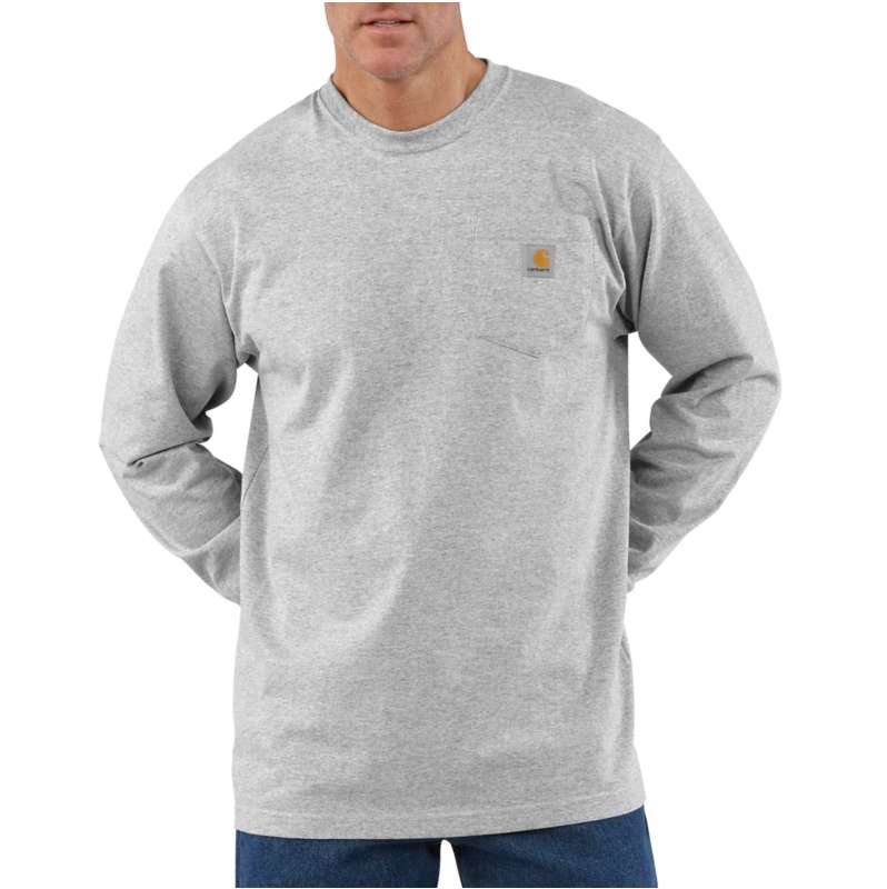 Carhartt  Heather Gray LOOSE FIT HEAVYWEIGHT LONG-SLEEVE POCKET T-SHIRT