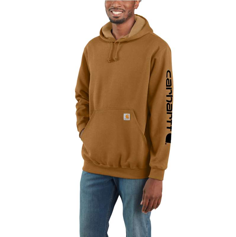 Carhartt  Carhartt Brown Loose Fit Midweight Logo Sleeve Graphic Sweatshirt