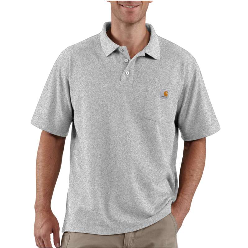 Carhartt  Heather Gray Loose Fit Midweight Short-Sleeve Pocket Polo