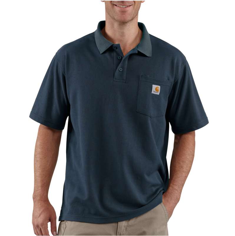 Carhartt  Navy Loose Fit Midweight Short-Sleeve Pocket Polo