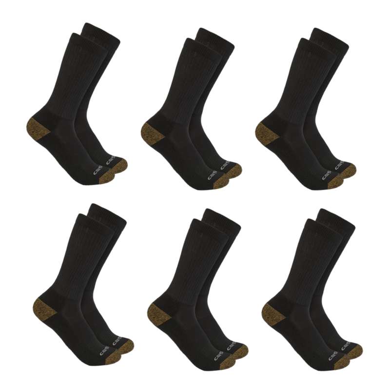 Carhartt  Black 6 paar crew sokken van stevig katoen