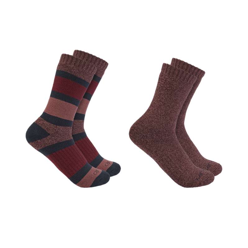 Carhartt  Carhartt Burgundy Heavyweight Crew Sock 2 Pack