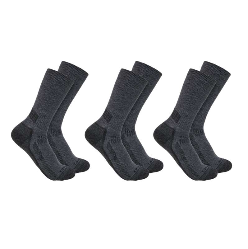 Carhartt  Charcoal Carhartt Force™ Midweight Crew Sock 3 Pairs