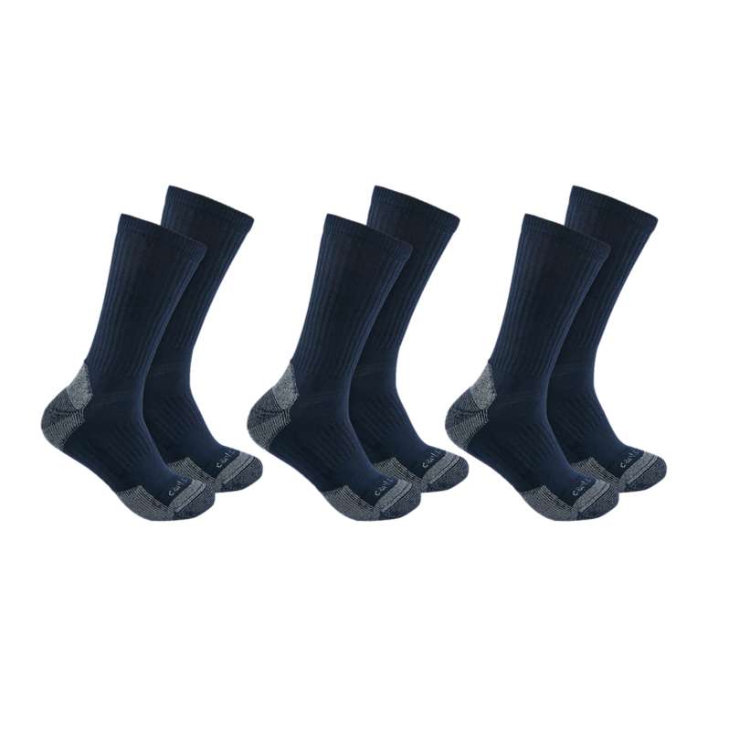 Carhartt  Navy Midweight Cotton Blend Crew Sock 3 Pairs