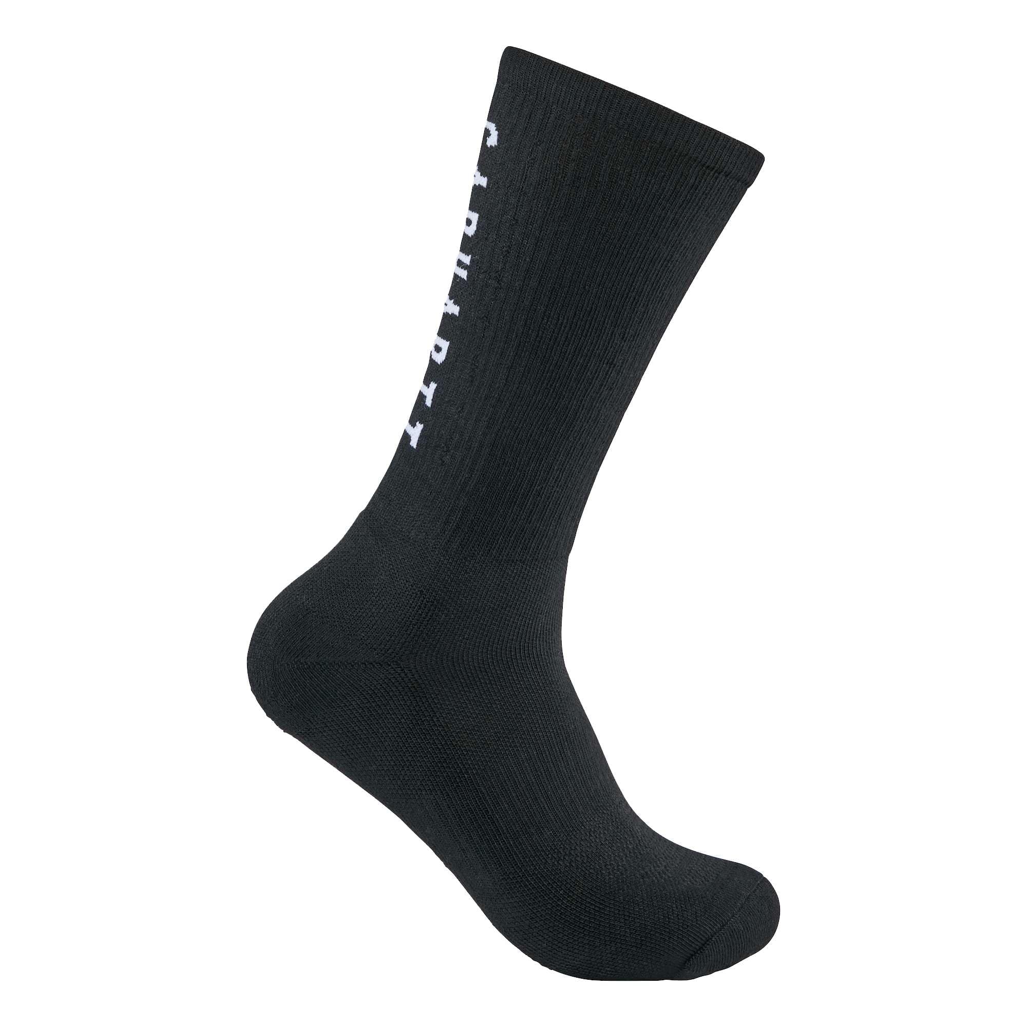 Carhartt Calcetines Hombre Poliéster/Nylon/Spandex CHMA2416C6 (Calcetines  de Trabajo Crew 6 Pares) Negro (L), Negro 