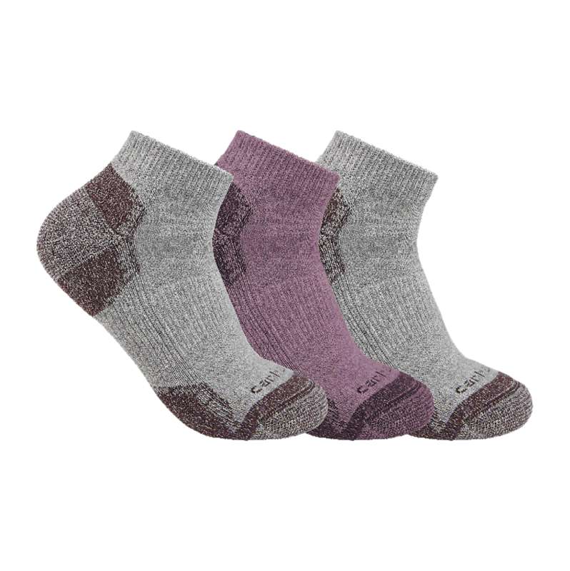 Carhartt  Gray Midweight Cotton Blend Low Cut Sock 3 Pairs