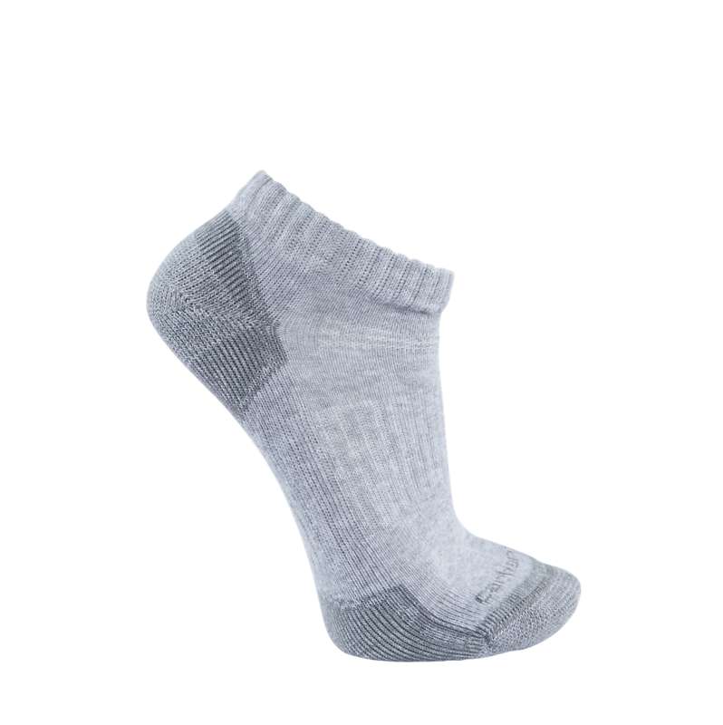 Carhartt  Gray Midweight Cotton Blend Low Cut Sock 3 Pairs