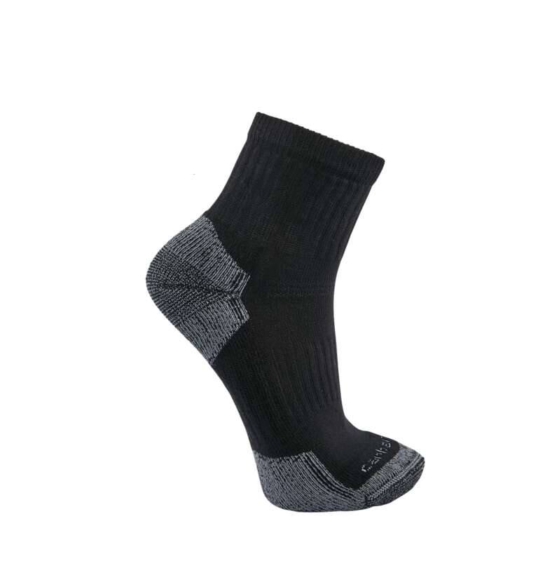 Carhartt  Black Midweight Cotton Blend Quarter Sock 3 Pairs