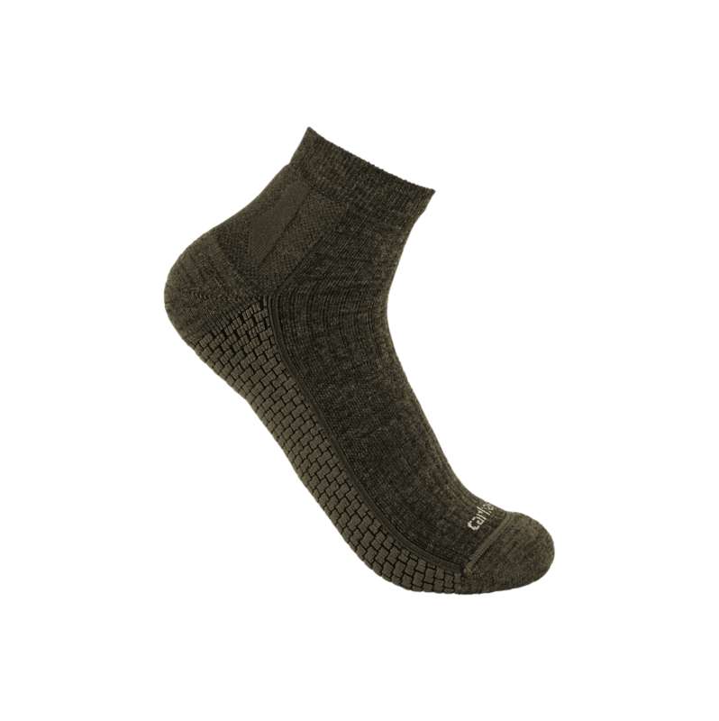 Carhartt  Olive Force Grid Midweight Synthetic-Merino Wool Blend Quarter Sock