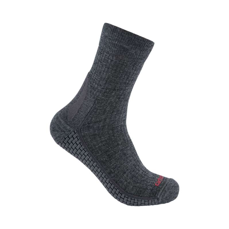 Carhartt  Carbon Heather Force Grid Midweight Synthetic-Merino Wool Blend Short Crew Sock