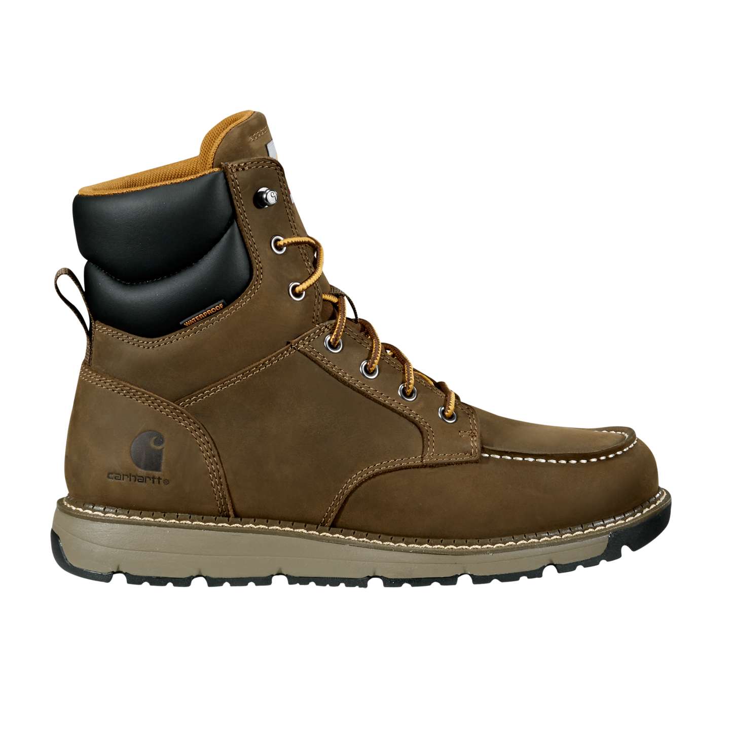 Мужские ботинки Carhartt Millbrook 6" Waterproof Nano Toe Wedge Boot, цвет: Тёмный коричневый — фото 2