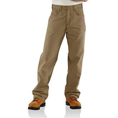 Carhartt Men's Golden Khaki Flame-Resistant Midweight Canvas Pant-Loose Fit