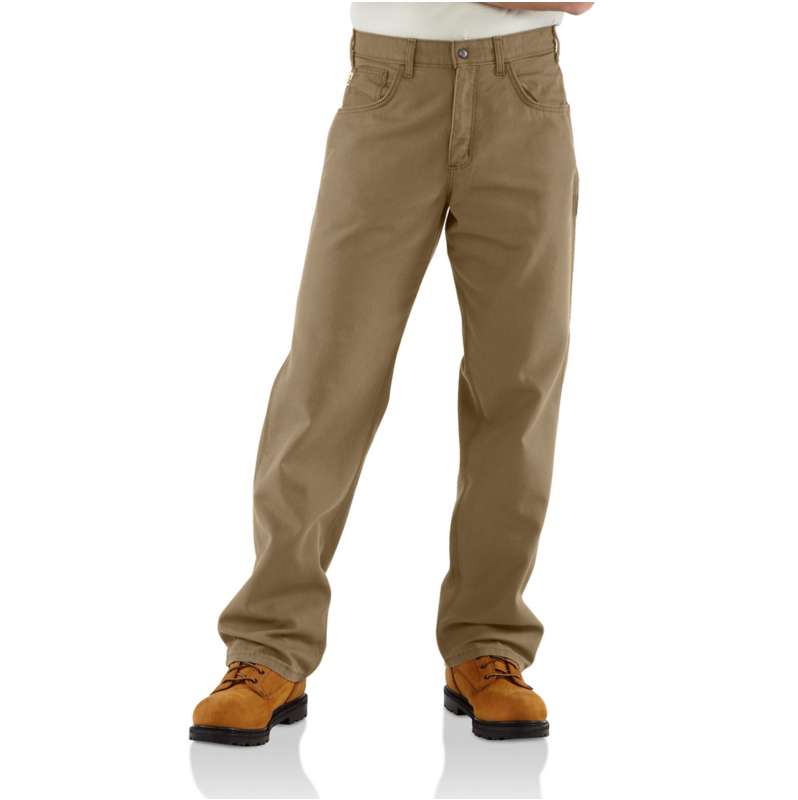Carhartt  Golden Khaki Flame-Resistant Midweight Canvas Pant-Loose Fit
