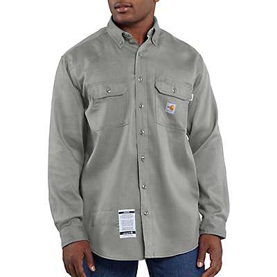 Carhartt Men's Gray Flame-Resistant Lightweight Twill Shirt