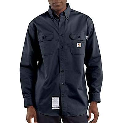Carhartt Men's Dark Navy Flame-Resistant Classic Twill Shirt